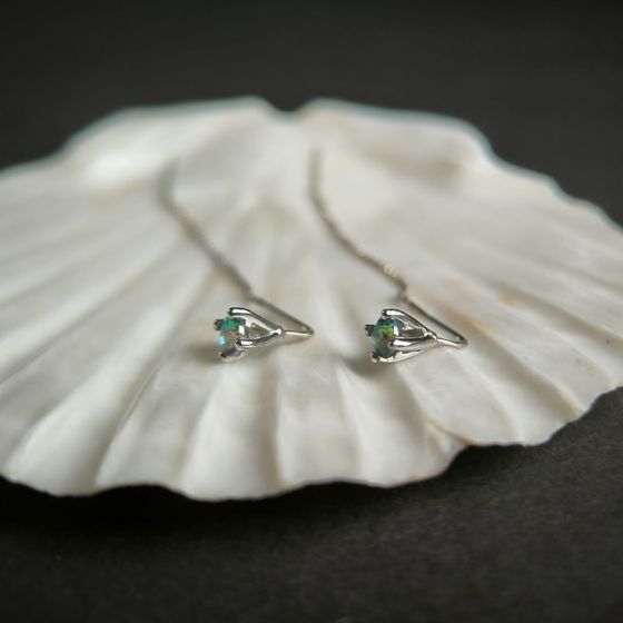 Срібні сережки з містик топазом 0.49ct