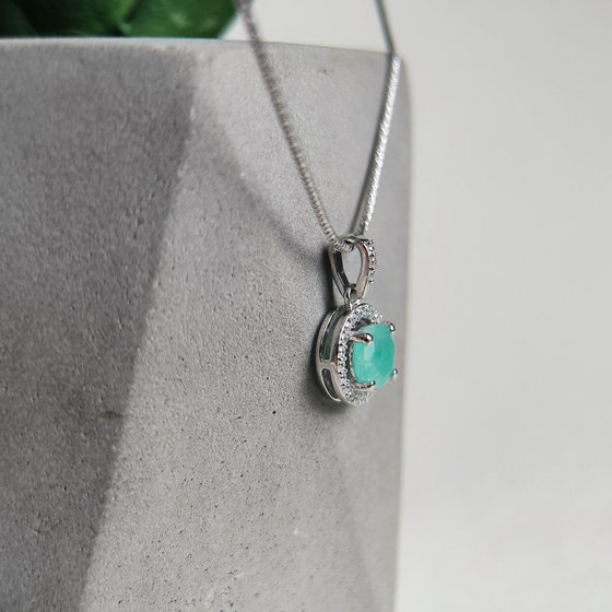 Срібна підвіска із смарагдом 1,181 карата