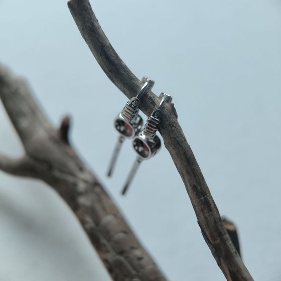 Срібні сережки з гранатом 2.425ct