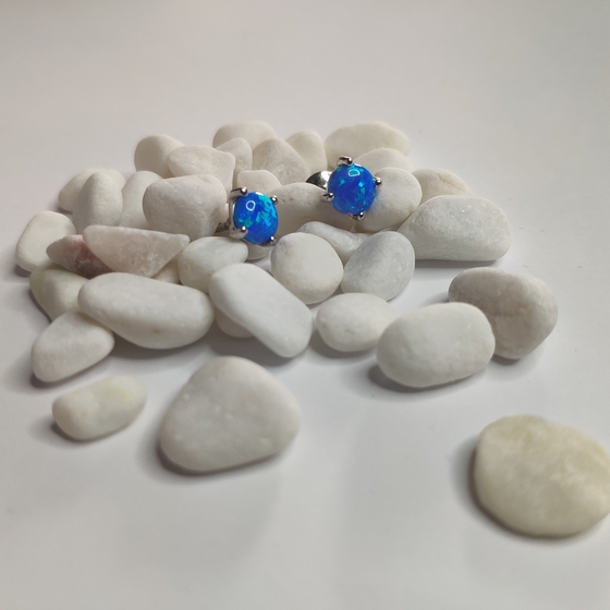 Срібні сережки з опалом 0.849ct