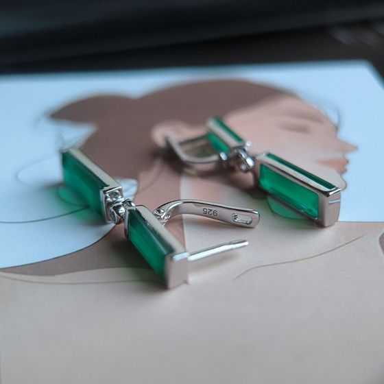 Silver earrings with agate 10.042ct