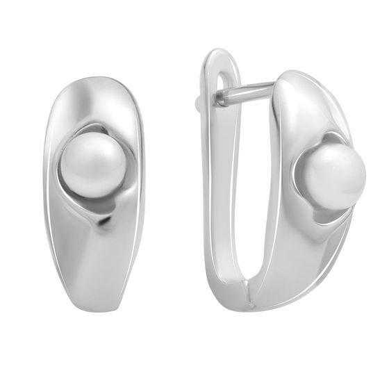 Срібні сережки з перлами