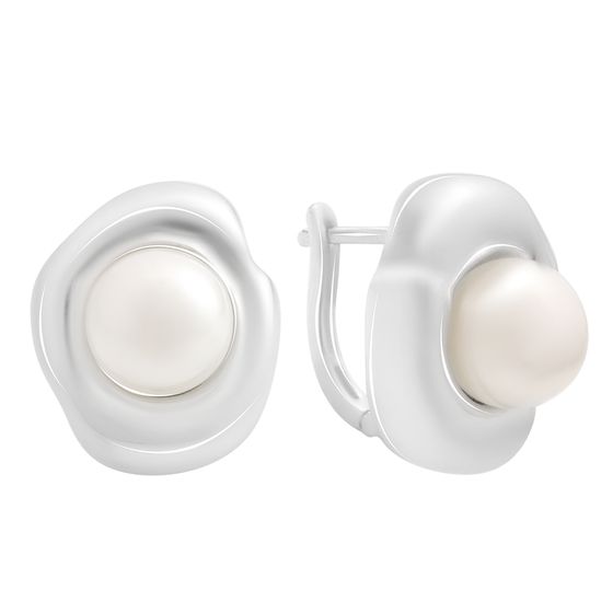 Срібні сережки з перлами