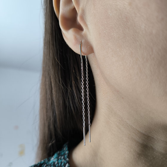 Срібло сережки без каменів