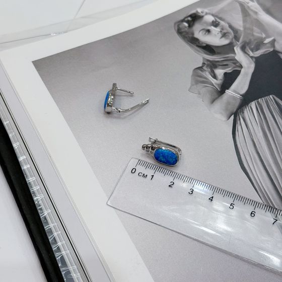 Срібні сережки з опалом 2.875ct
