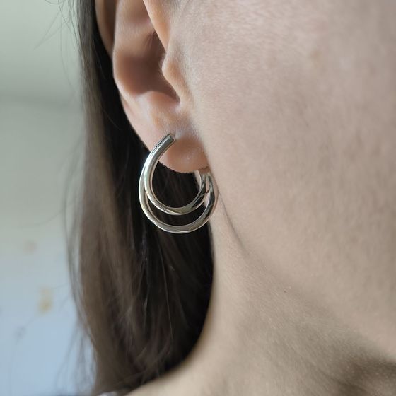 Silver earrings without stones