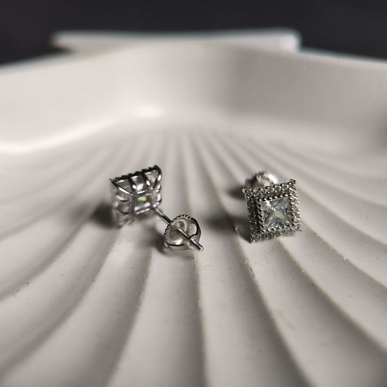 Silver Earrings with Fianites