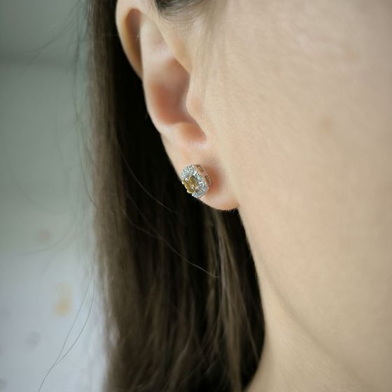 Срібні сережки з цитрином nano 0.665ct