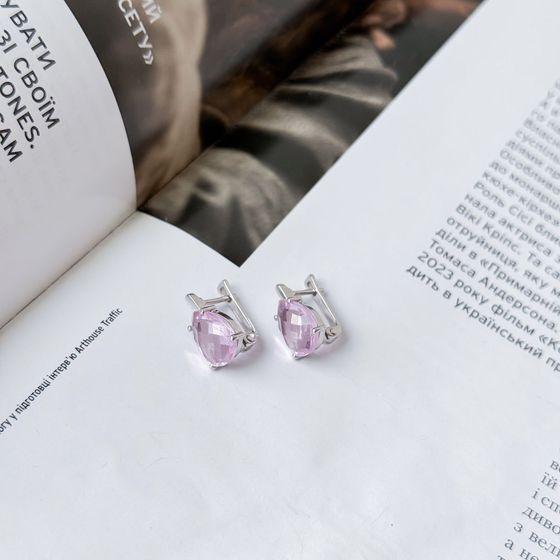 Серебряные серьги с морганитом nano 5.788ct