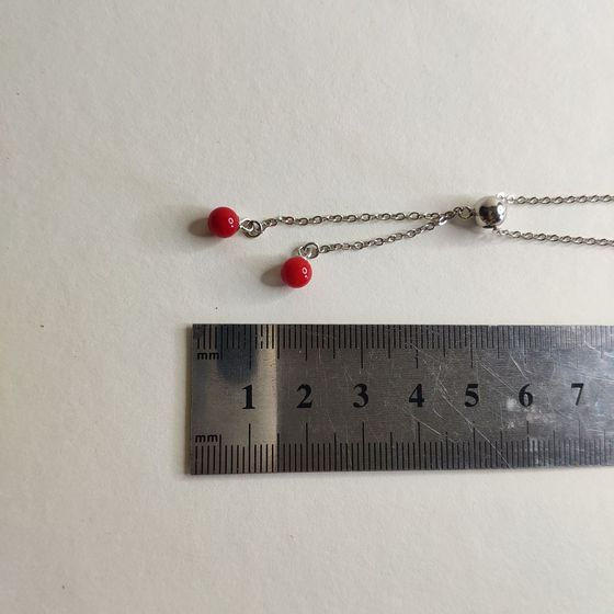 Silver necklace with coral