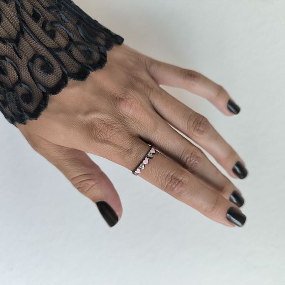 Silver ring with yemallu, fianites