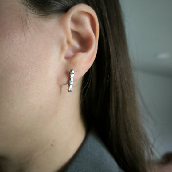 Silver earrings without stones