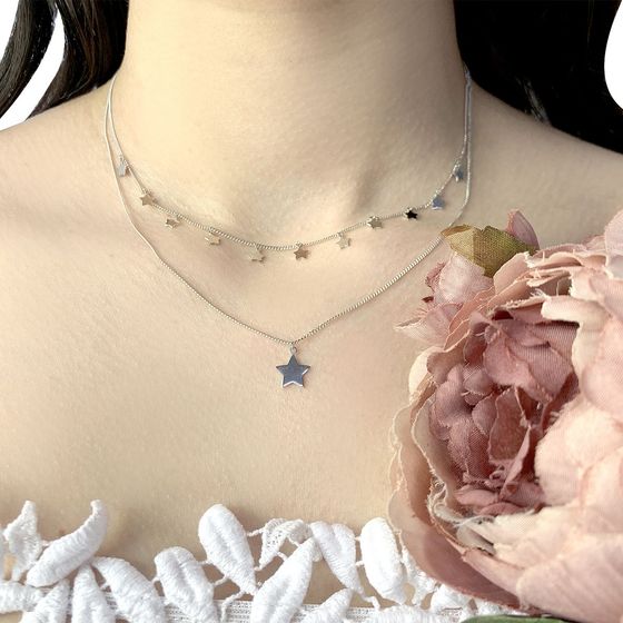 Silver necklace without stones