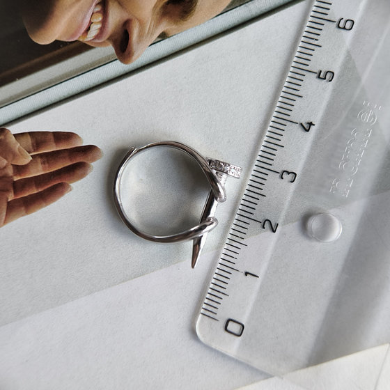 Silver ring with cubic zirconia