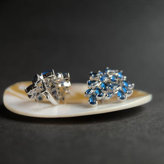 Срібні сережки з сапфіром nano 4,31 карата