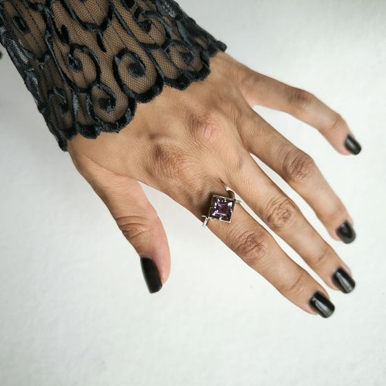 Срібна каблучка з аметистом 1.492ct