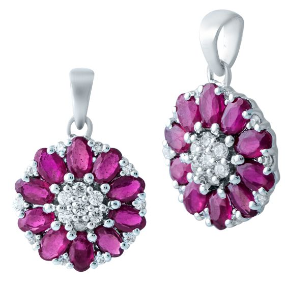 Срібна підвіска з рубіном 3.828ct