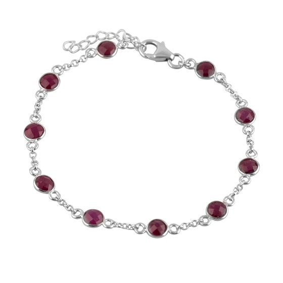 Silver bracelet with a 7.116-carat ruby