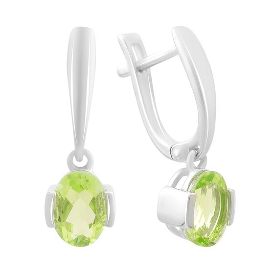 Серебряные серьги с хризолітом 2.081ct
