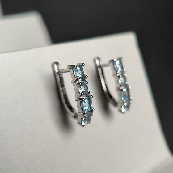 Серебряные серьги с топазом 2.725ct