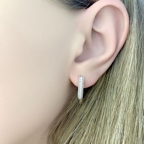 Срібні сережки з фіанітами