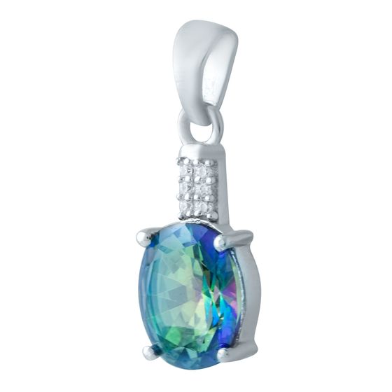 Silver pendant with a 1.936-carat mystic topaz