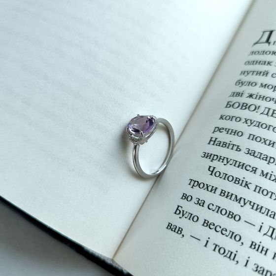 Срібна каблучка з аметистом 1.929ct