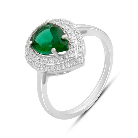 Срібна каблучка зі смарагдом nano 2.401ct