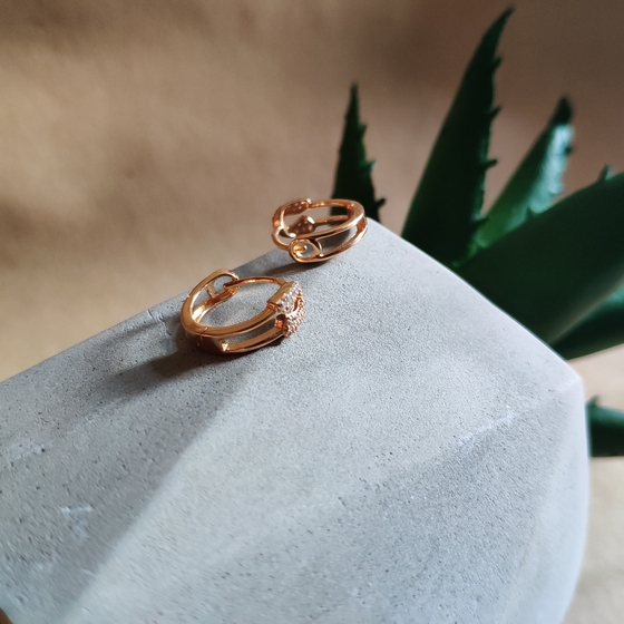Gold Earrings with Fianites