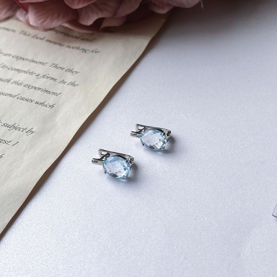 Серебряные серьги с топазом 5.888ct