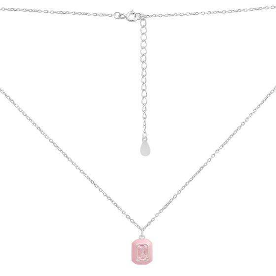 Silver necklace with phianites, semallu