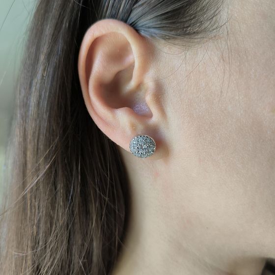 Срібні сережки з фіанітами