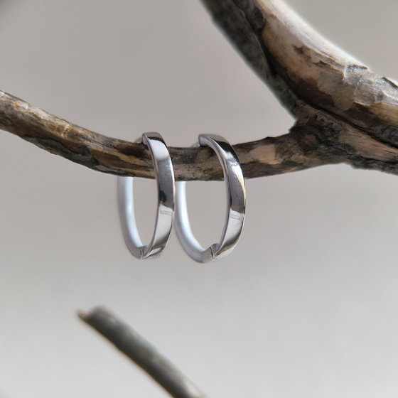 Silver earrings with enamel