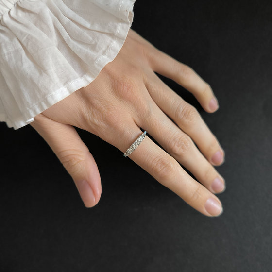 Silver ring with cubic zirconia