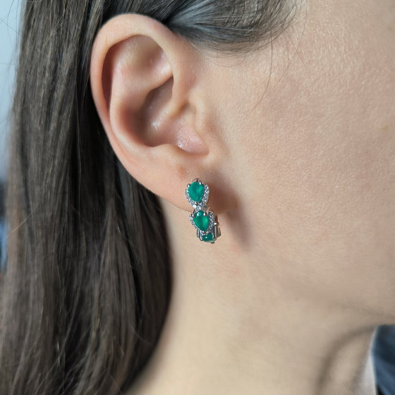 Срібні сережки з агатом 3.001ct