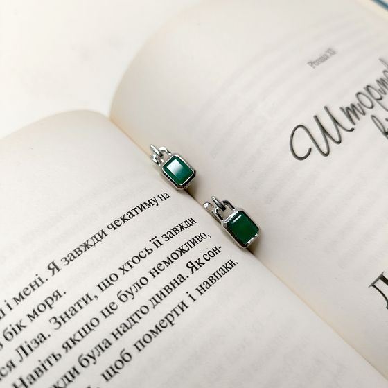 Серебряные серьги с агатом 2.938ct