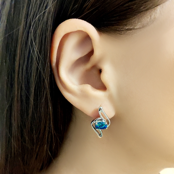 Срібні сережки з опалом 0.543ct