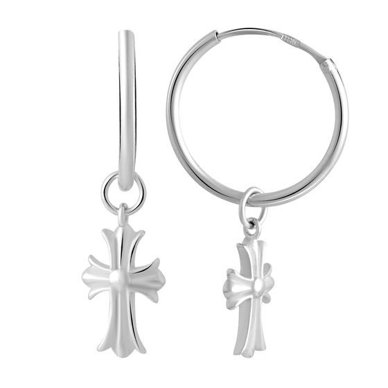 Silver earrings without stones