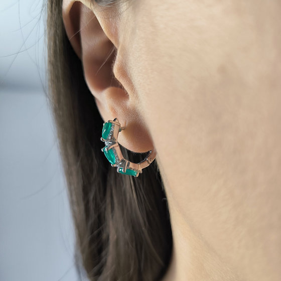 Срібні сережки з агатом 3.001ct