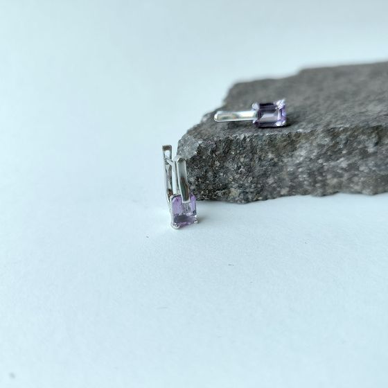 Серебряные серьги с аметистом 2.515ct