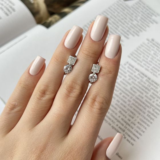 Серебряные серьги с фианитами