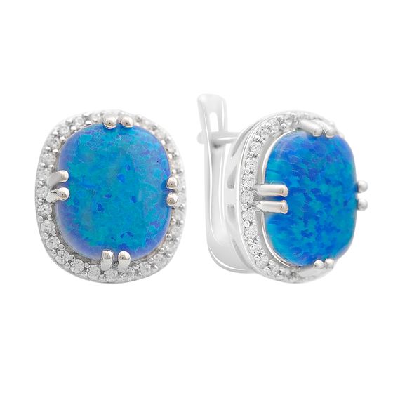 Silver earrings with opal 5.19ct