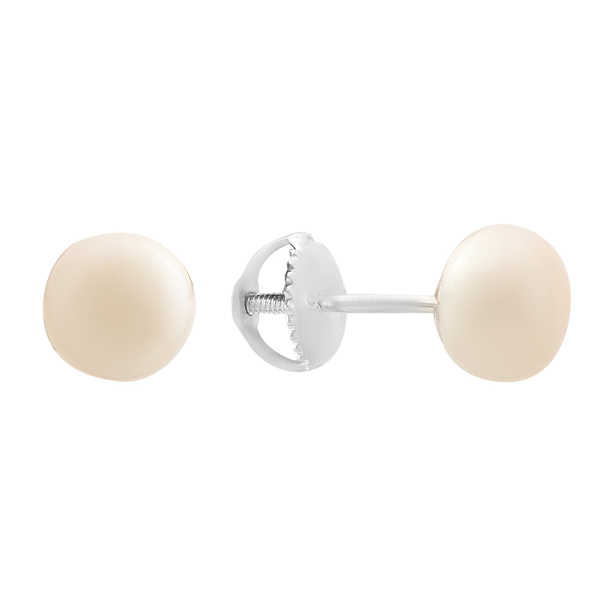 Silver earrings with pearls