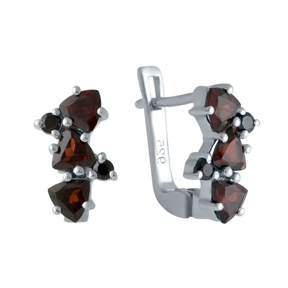 Серебряные серьги с гранатом 1.842ct