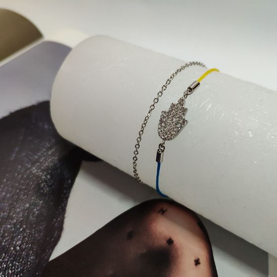 Silver bracelet with phianites