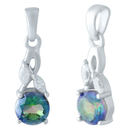 Silver pendant with a 1.21-carat mystic topaz