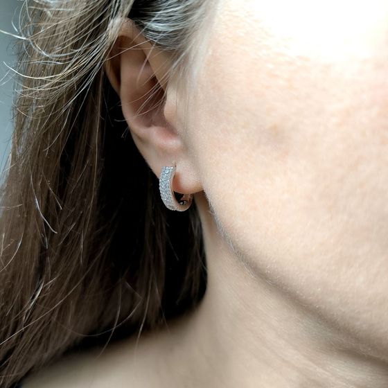 Silver Earrings with Fianites