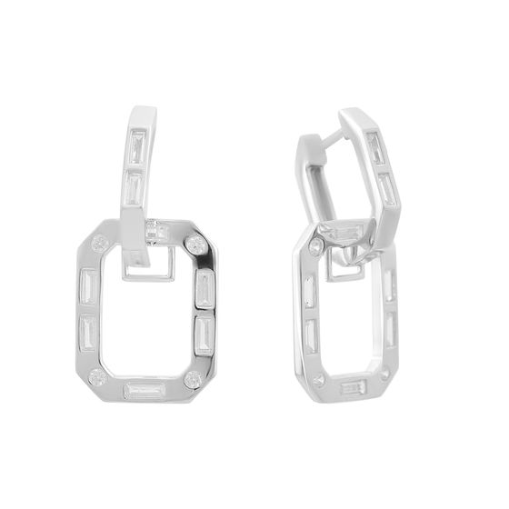 Silver Earrings with Fianites