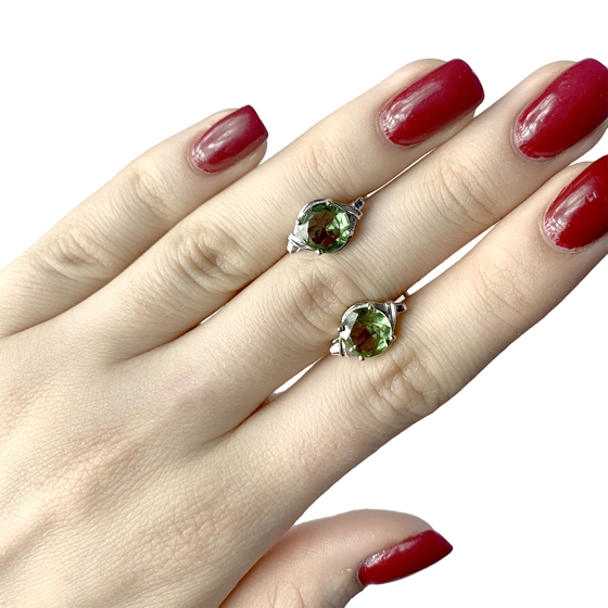 Срібні сережки з султанітом