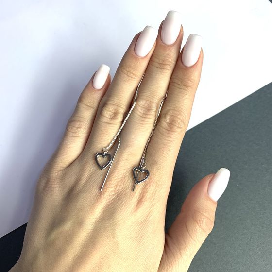 Silver earrings without stones